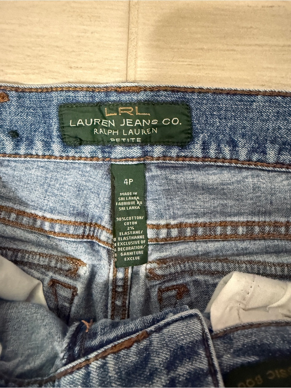 Lauren Ralph Lauren Medium Blue Classic Bootcut Jeans w/ Embroidered Flap Pocket - Picture 3 of 7